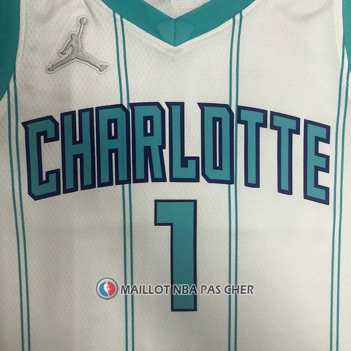 Maillot Charlotte Hornets Lamelo Ball NO 1 Association 2022-23 Blanc